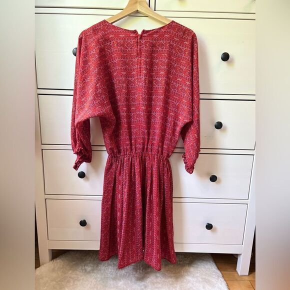 Neiman Marcus by Castleberry vintage dress midi red size S casual summer party - Picture 16 of 16